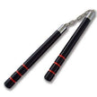 Deluxe Wooden Black Oak 3 Stripes Nunchucks with BB-12