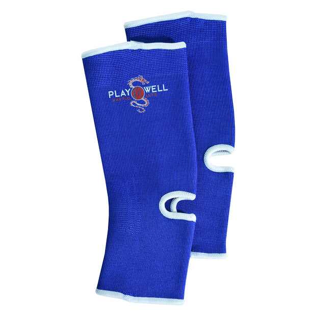 Playwell Muay Thai Elasticated Ankle Support-Blue