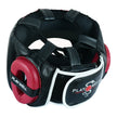 Boxing Ultimate Leather Full Face Bar Head Guard-Black/Maroon