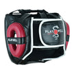 Boxing Ultimate Leather Full Face Bar Head Guard-Black/Maroon