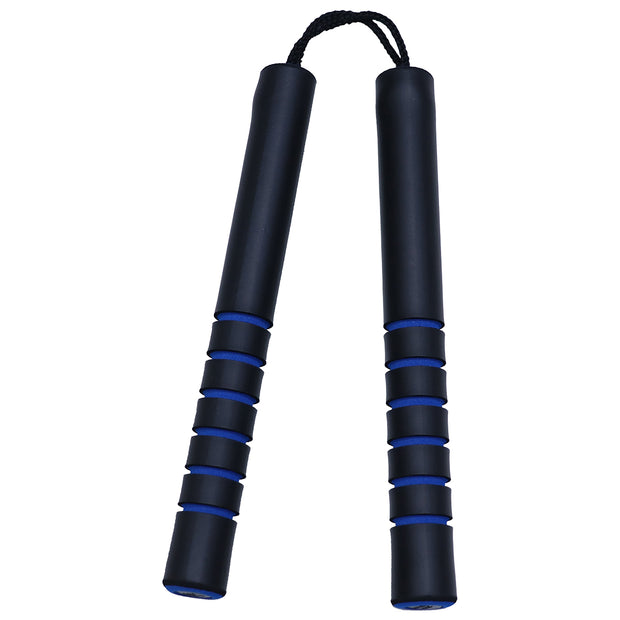 Foam Nunchaku Cord with Blue Grips-12"