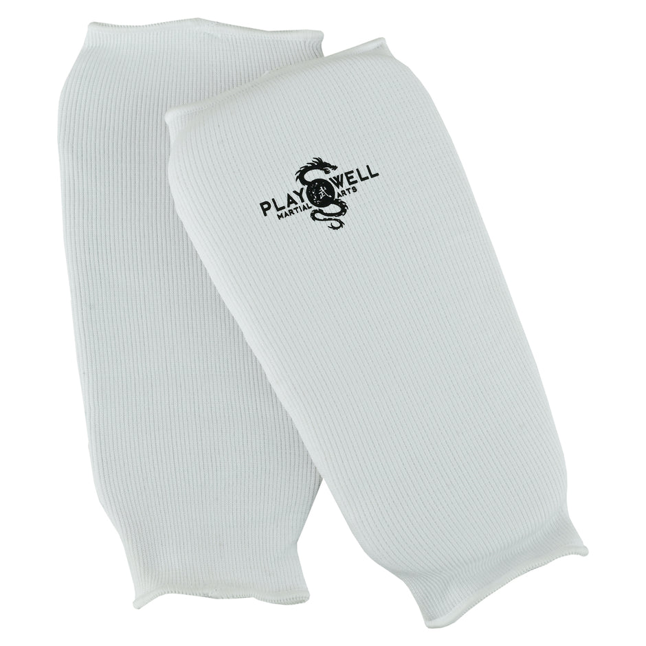 Elasticated Shin Guard-White