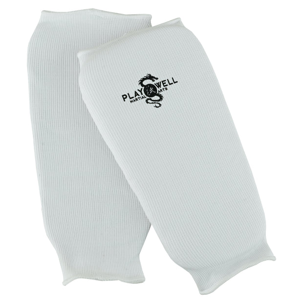 Elasticated Shin Guard-White