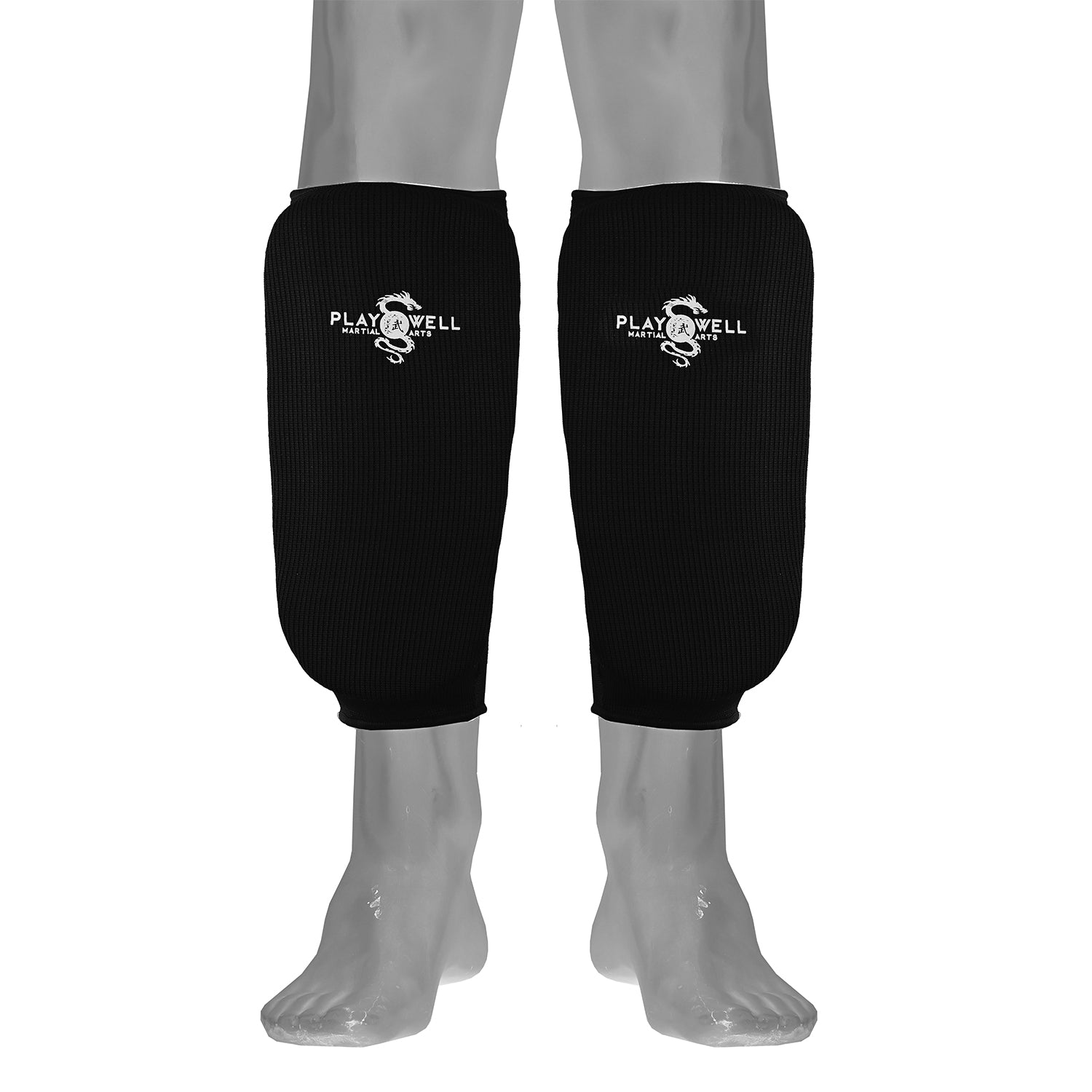 Elasticated Shin Pads-Black