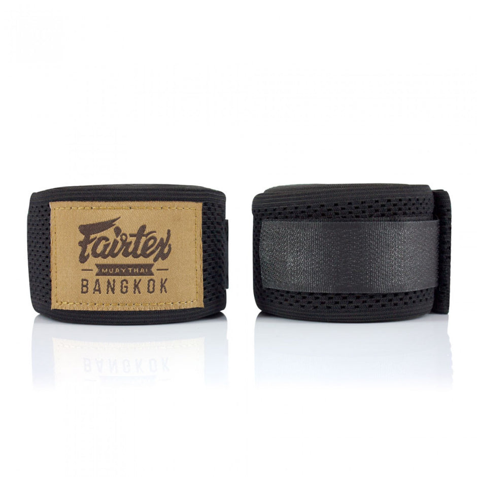 Fairtex Black Mesh Hand Wraps-4.5M