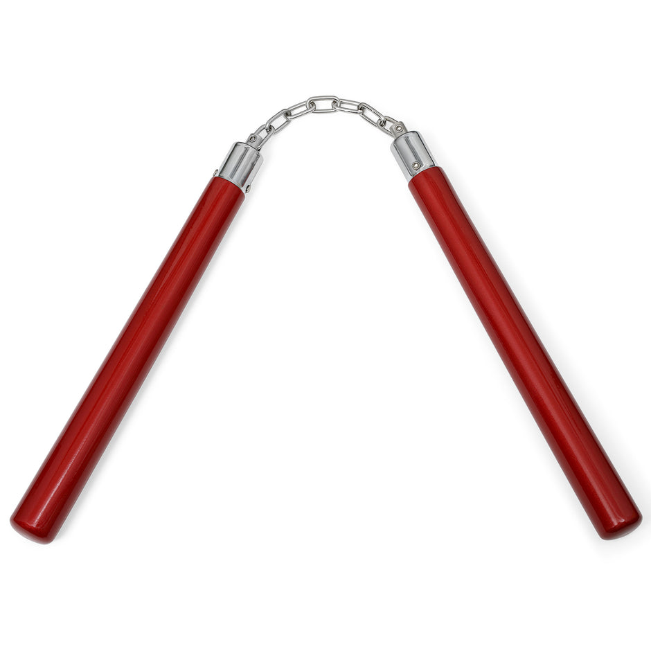 Graphite Nunchaku with BB-All Red-12"