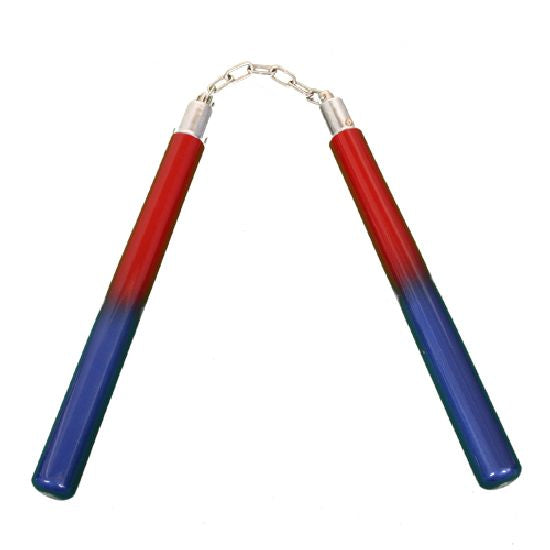 Graphite Nunchaku with BB Red/Blue-14"