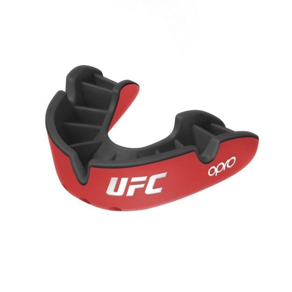 Opro UFC Adults Silver Self Fit Mouth Guard-Red