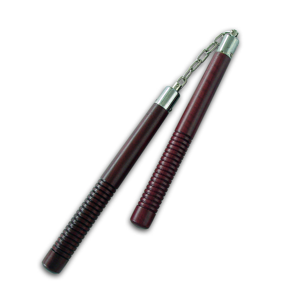 Deluxe Purple Heart Wooden Nunchucks with Chain-12"