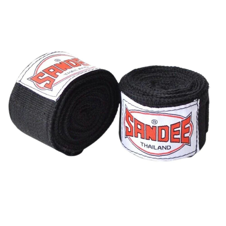 Sandee Muay Thai Childrens Black Boxing Hand Wraps-2.5M