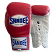 Sandee Authentic Junior Lace Up Pro Fight Boxing Gloves-Red (6oz)