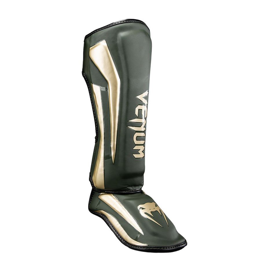 Venum Muay Thai Stand Up Elite Shin Guards-Khaki