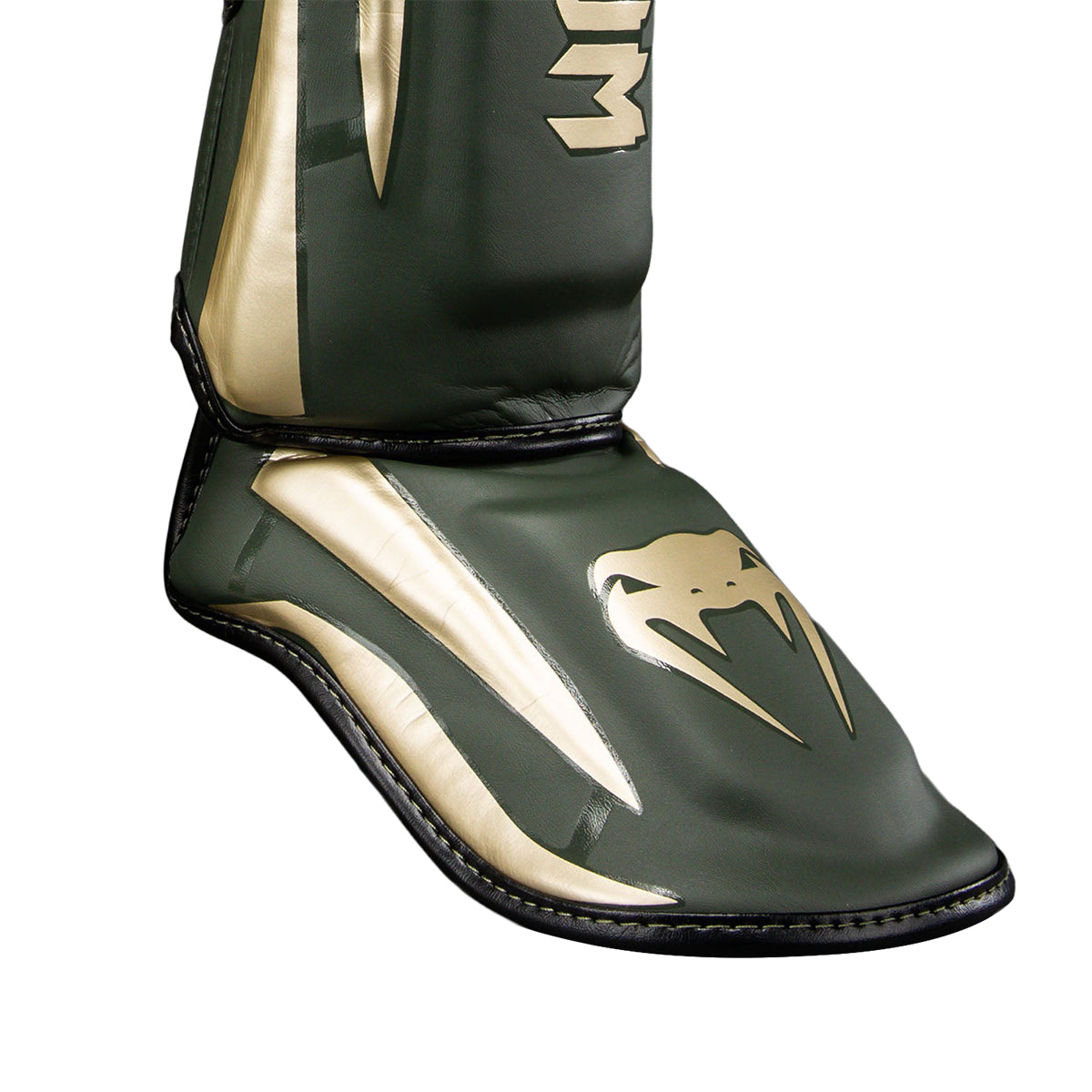 Venum Muay Thai Stand Up Elite Shin Guards-Khaki