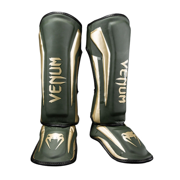 Venum Muay Thai Stand Up Elite Shin Guards-Khaki