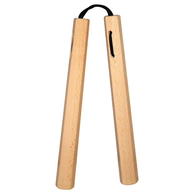 Nunchaku Octagonal with Cord: White Oak-12"