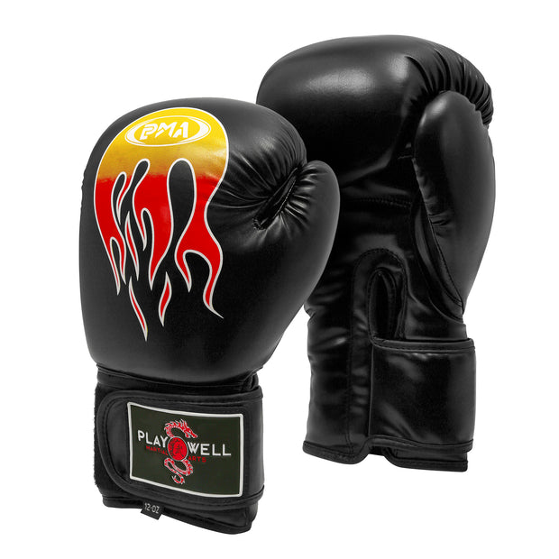 Boxing Pro Series Black Flames Gloves (10oz)