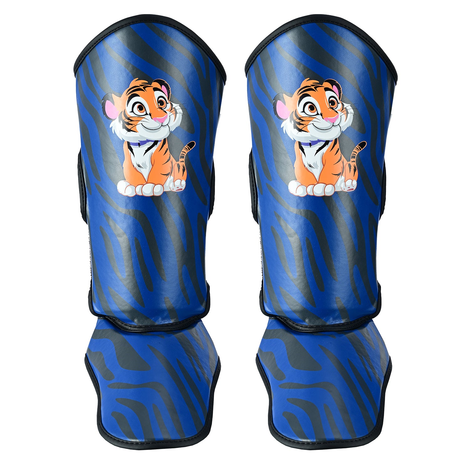 PMA Muay Thai Kids Tiger Shin Guards-Blue