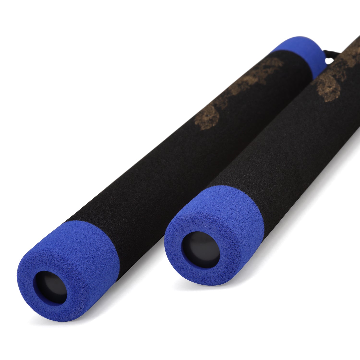 Foam Nunchaku with Cord Black Dragon With Blue Tips-12