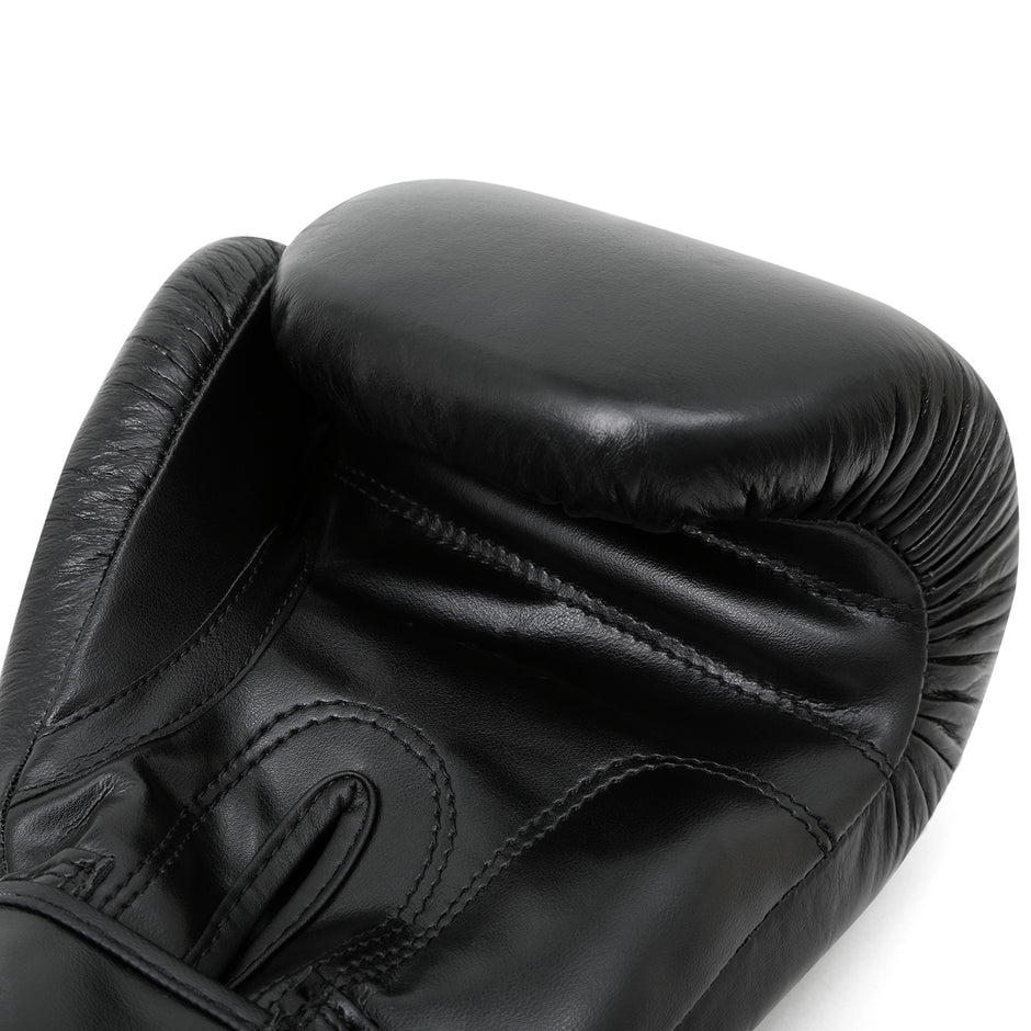 Boxing Gloves Leather-with Free Boxing Wraps (Black)