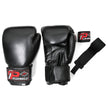 Boxing Gloves Leather-with Free Boxing Wraps (Black)