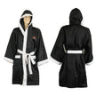 Plain Satin Boxing Gown-Black