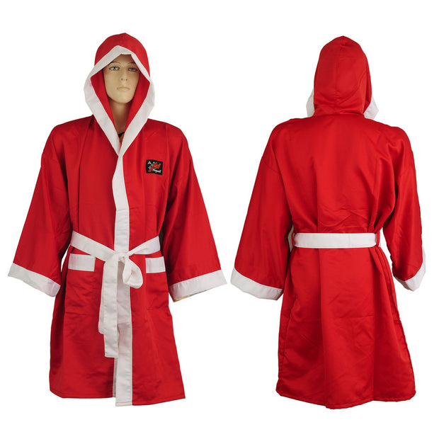 Plain Satin Boxing Gown-Red
