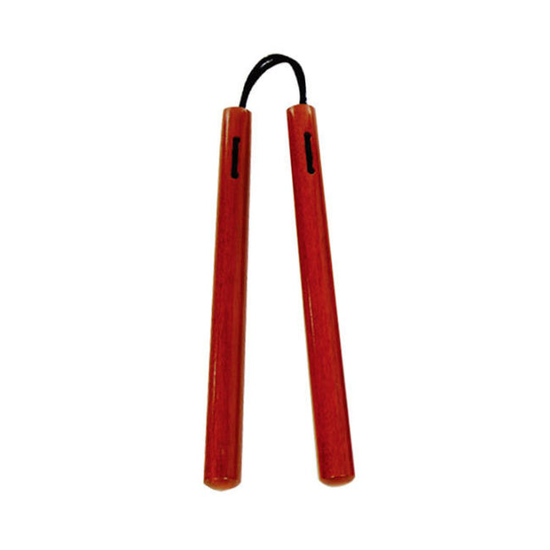 Nunchaku Round Red Oak with Cord-12"