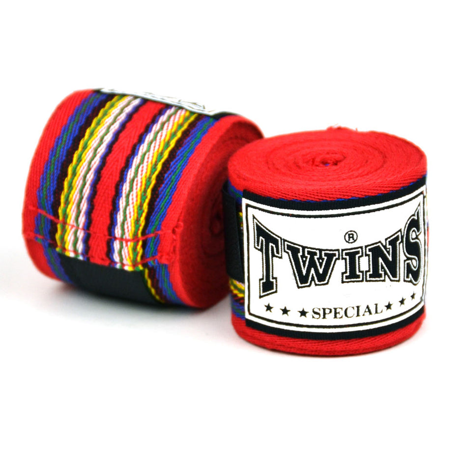 Twins Red Traditional Cotton Hand Wraps-5M