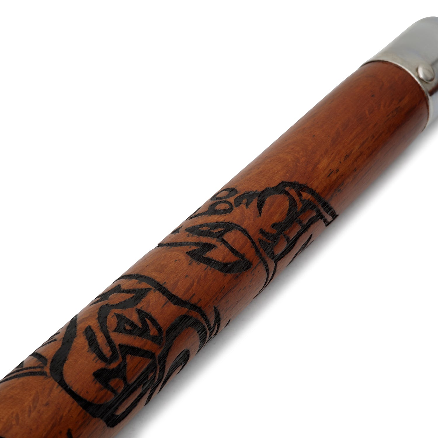 Deluxe Carved Dragon Nunchaku Chain-Red Oak-12