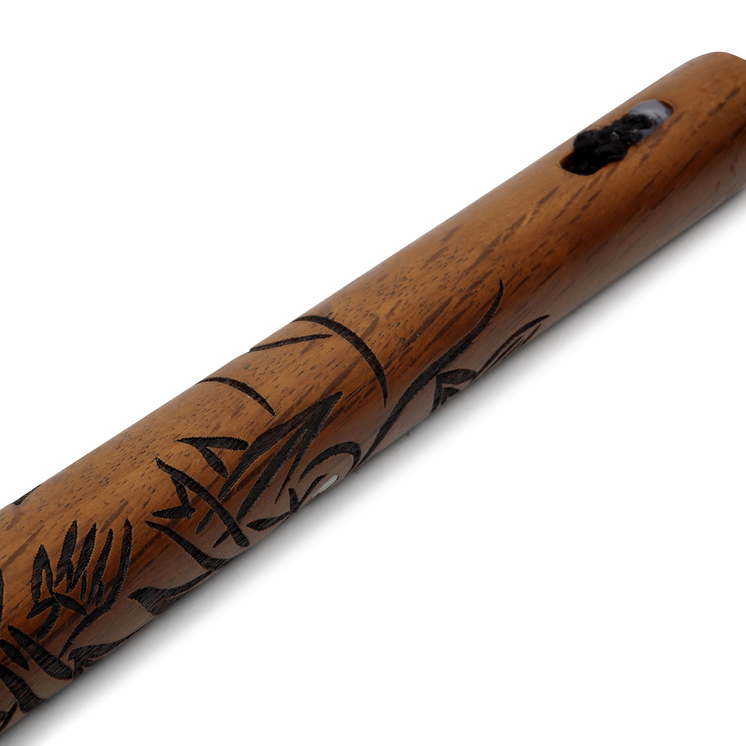 Deluxe Red Oak Carved Dragon Nunchucks with Cord-12