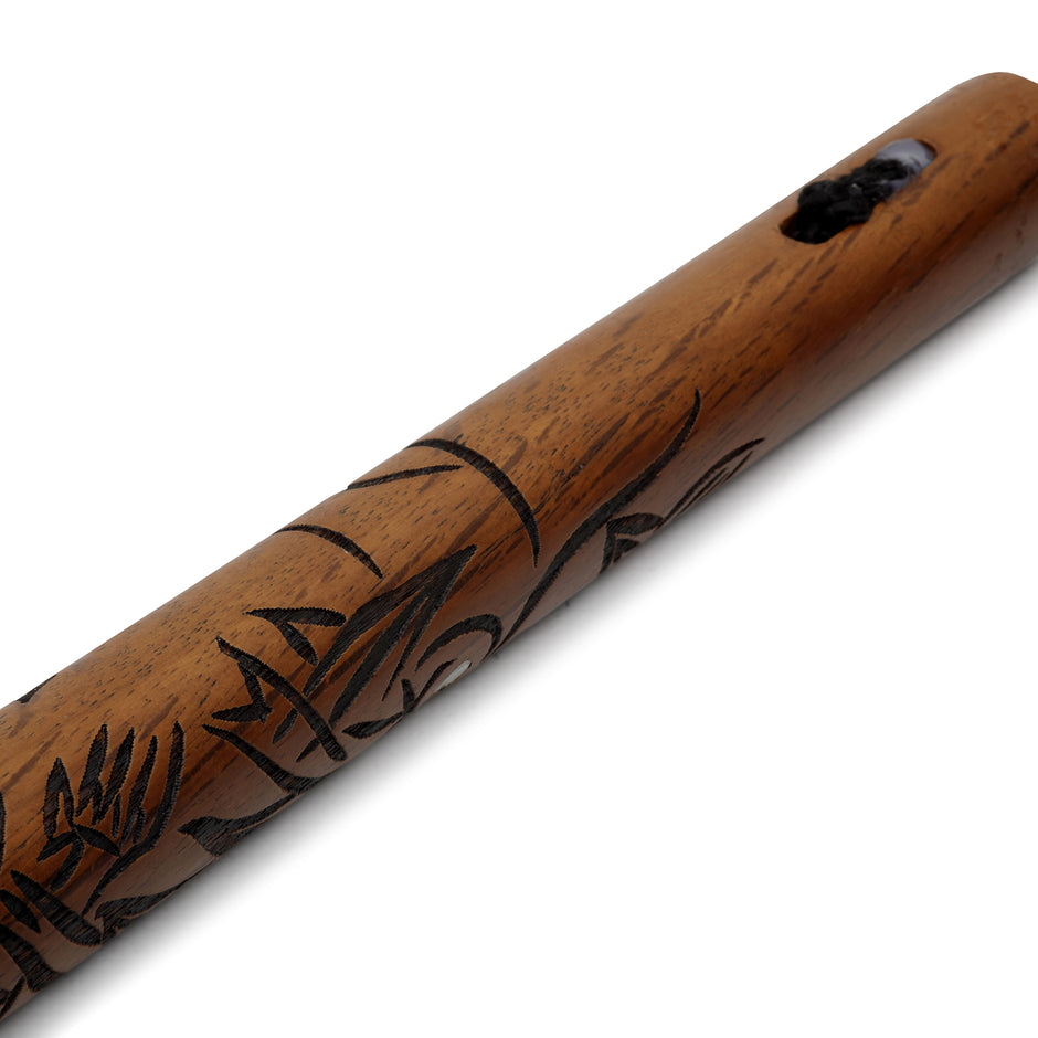 Deluxe Red Oak Carved Dragon Nunchucks with Cord-12