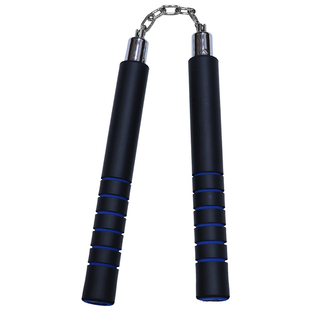 Foam Nunchaku Chain with Blue Grips-12"