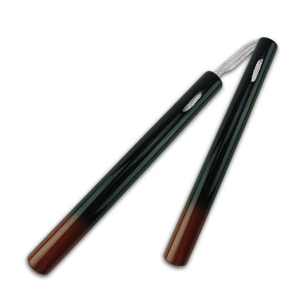 Graphite Nunchaku with Cord: Black/Red-12"