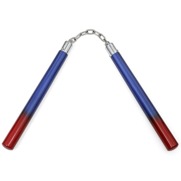 Graphite Nunchaku with BB-Red/Blue-12"