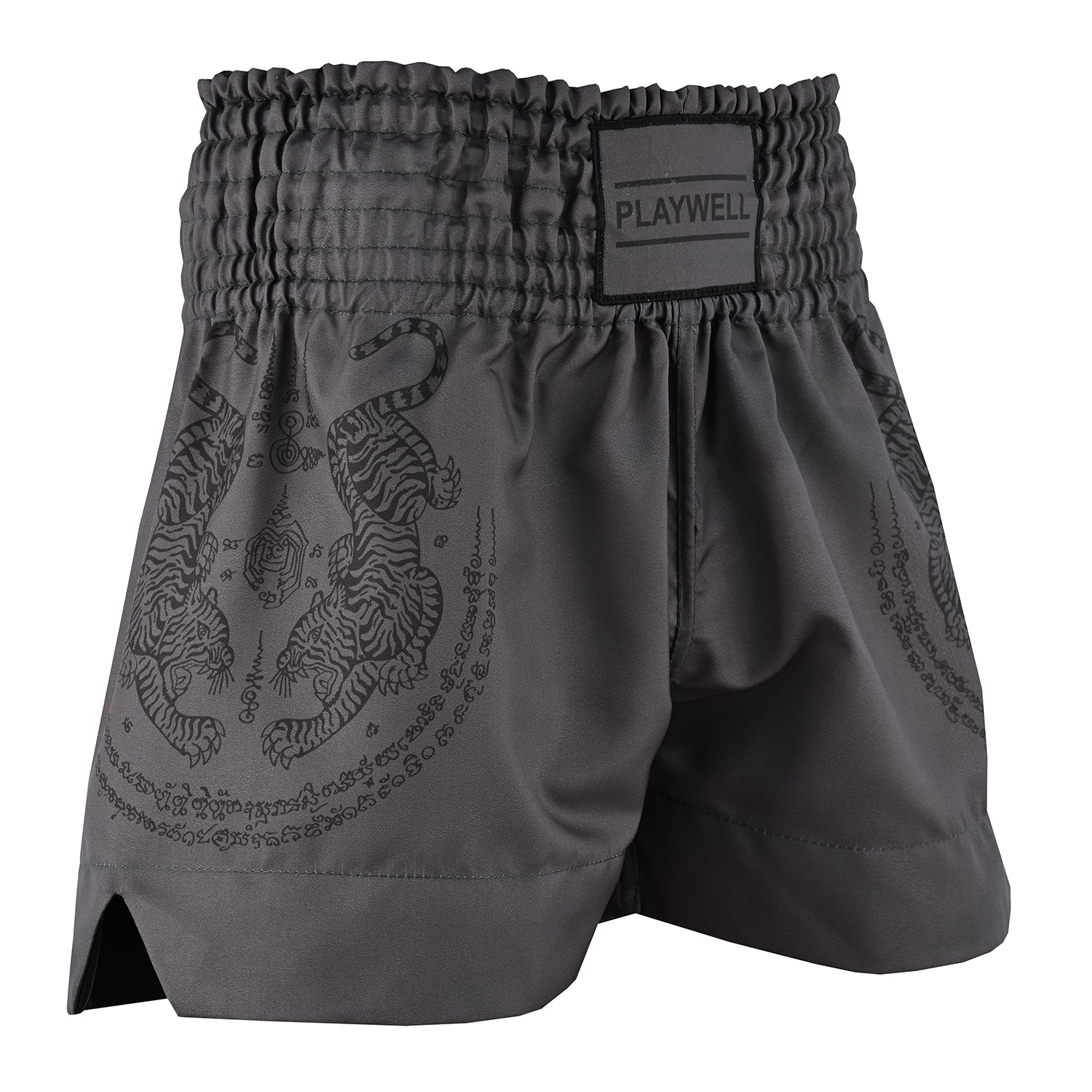 Twin Tiger Satin Muay Thai Competition Fight Shorts-Grey