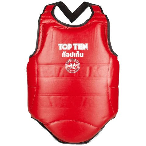 Top Ten Muay Thai IFMA Approved Chest Guard-Red