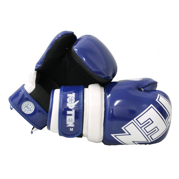 Top Ten WAKO Approved Pointfighter Glossy Gloves-Blue