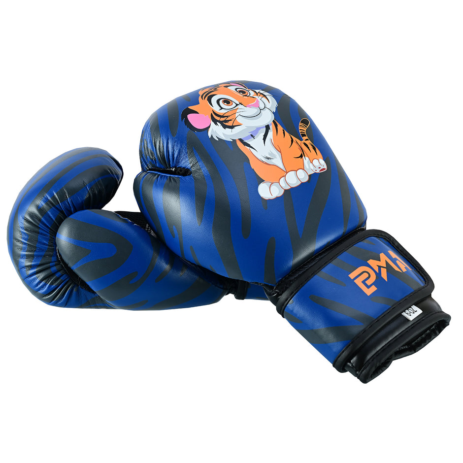 PMA Muay Thai Kids Blue Tiger Gloves