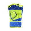 Playwell Ultimate Leather MMA Gloves-Blue/Neon Yellow