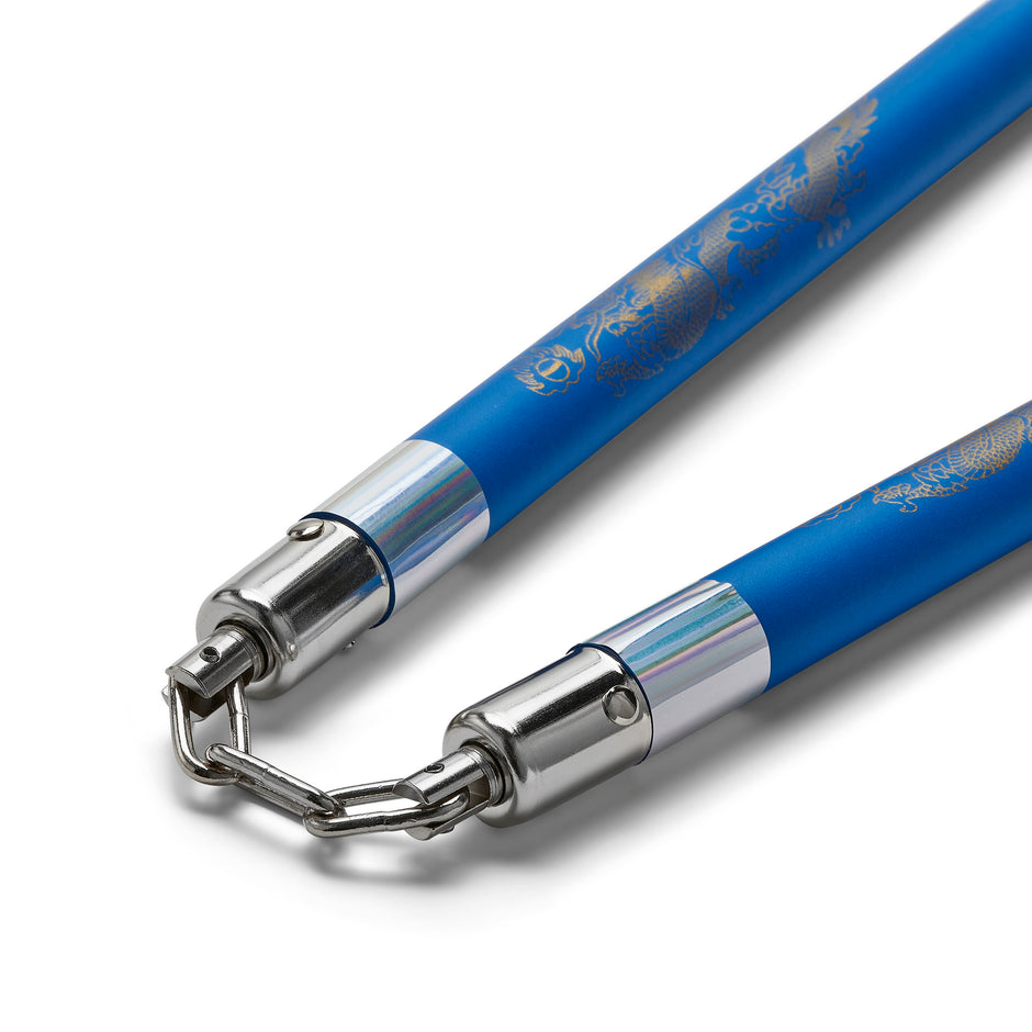 Deluxe Foam Speed Nunchucks with Chain-Blue/Silver-11