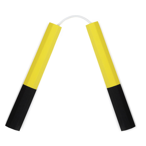 Octagonal Dense Foam Nunchaku-Yellow/Black-10"