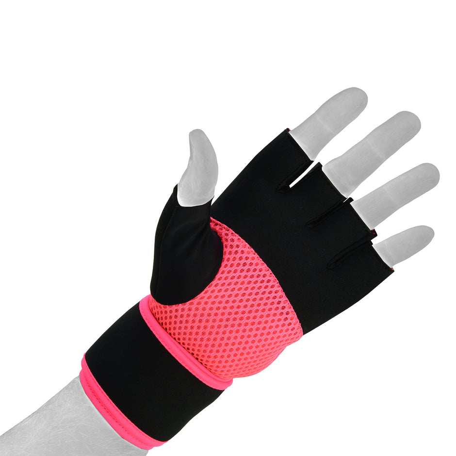 Playwell Elite Ladies Pro Gel Hand Wrap Gloves-Black/Pink