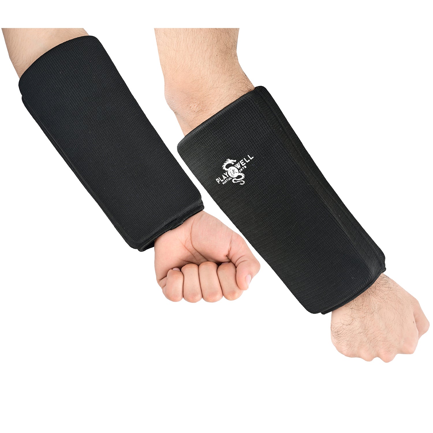 Elasticated Full Contact Forearm Guard-Black (Padded Both Sides)