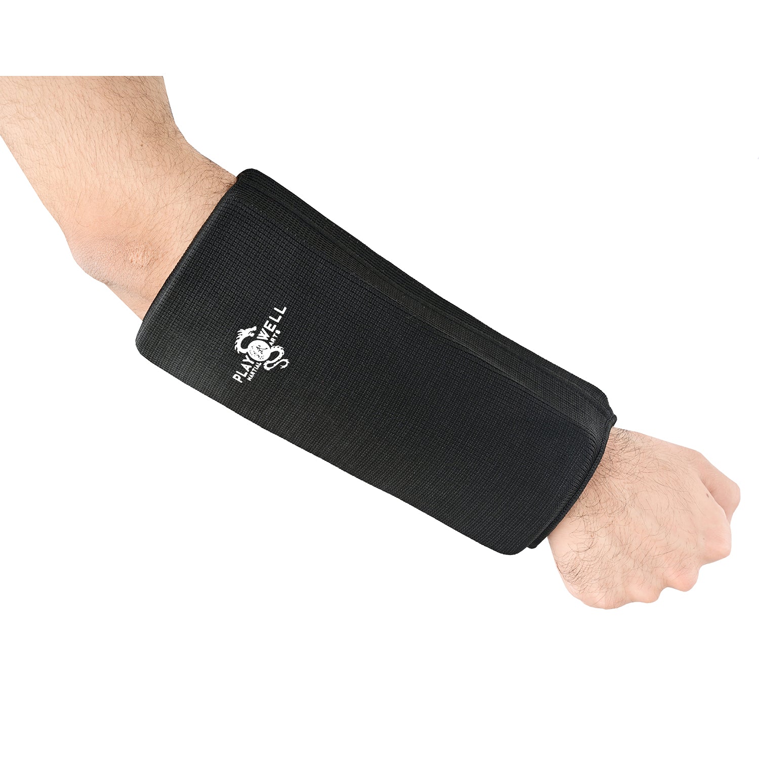 Elasticated Full Contact Forearm Guard-Black (Padded Both Sides)