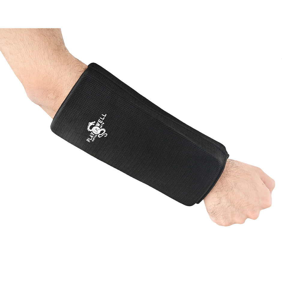 Elasticated Full Contact Forearm Guard-Black (Padded Both Sides)