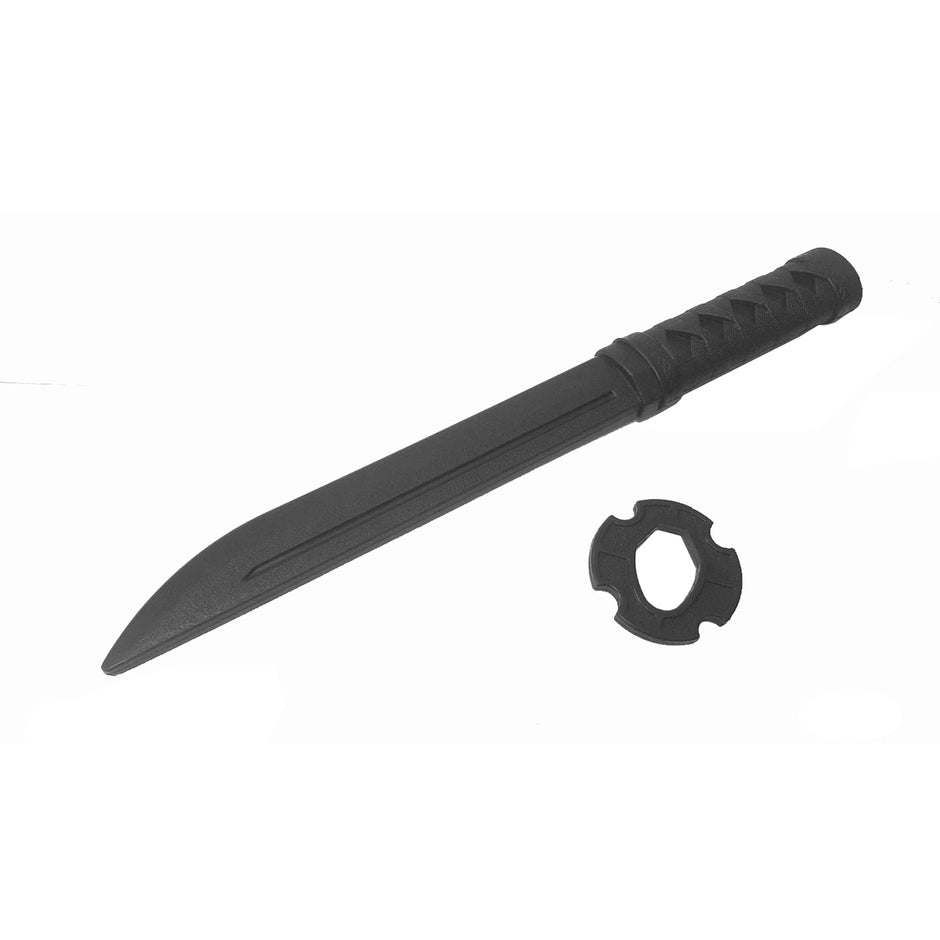 Black Polypropylene Full Contact Tanto Knife-14"