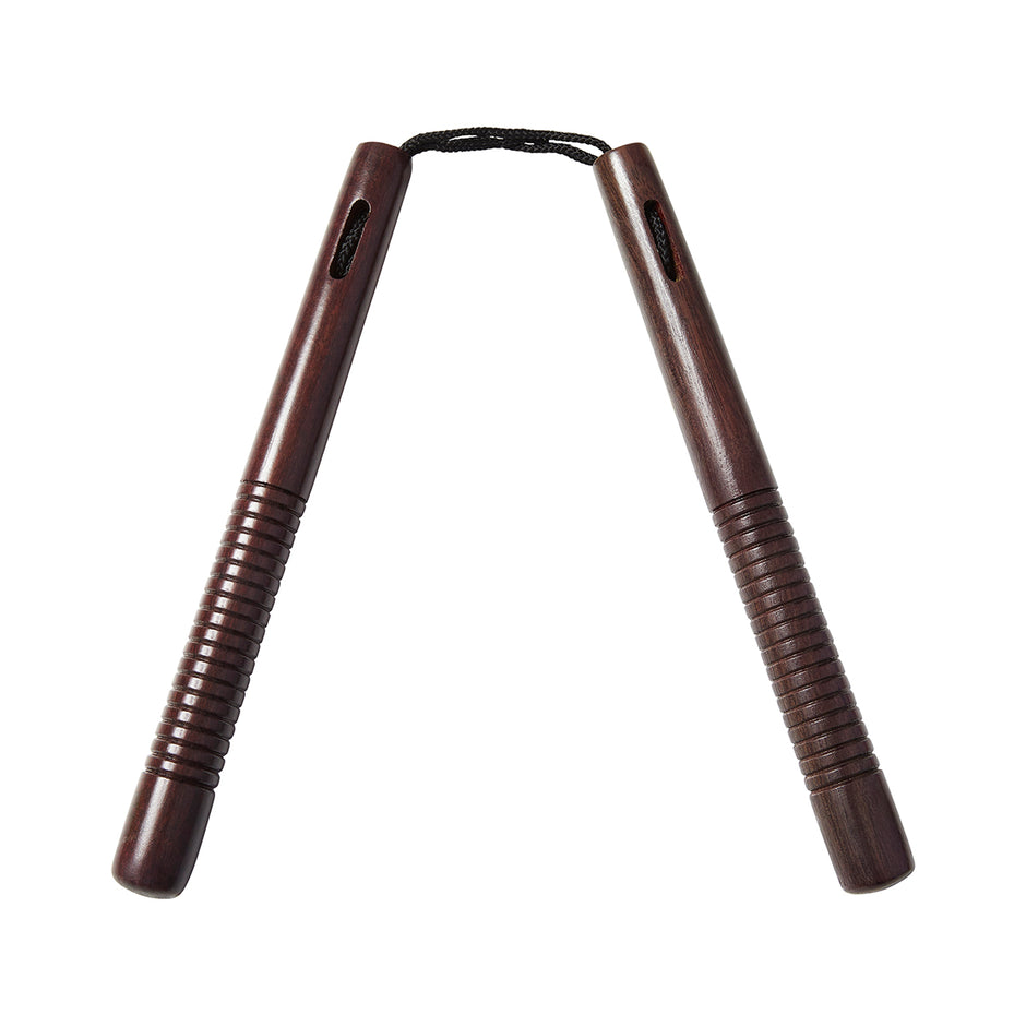 Deluxe Purple Heart Wooden Nunchucks with Cord-12"