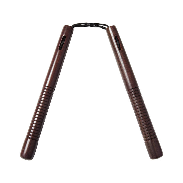 Deluxe Purple Heart Wooden Nunchucks with Cord-12"