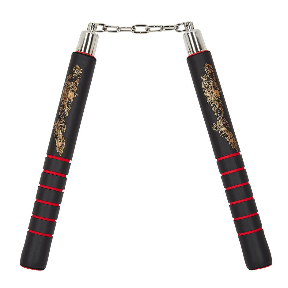 Deluxe Foam Nunchaku BB with Red Grips-12"
