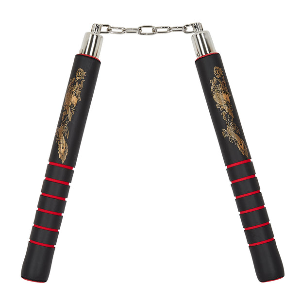 Deluxe Foam Nunchaku BB with Red Grips-12"